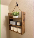 Boho Hanging Wooden Shelf with 3 Tiers – Rope Wall Rack for Storage & Display